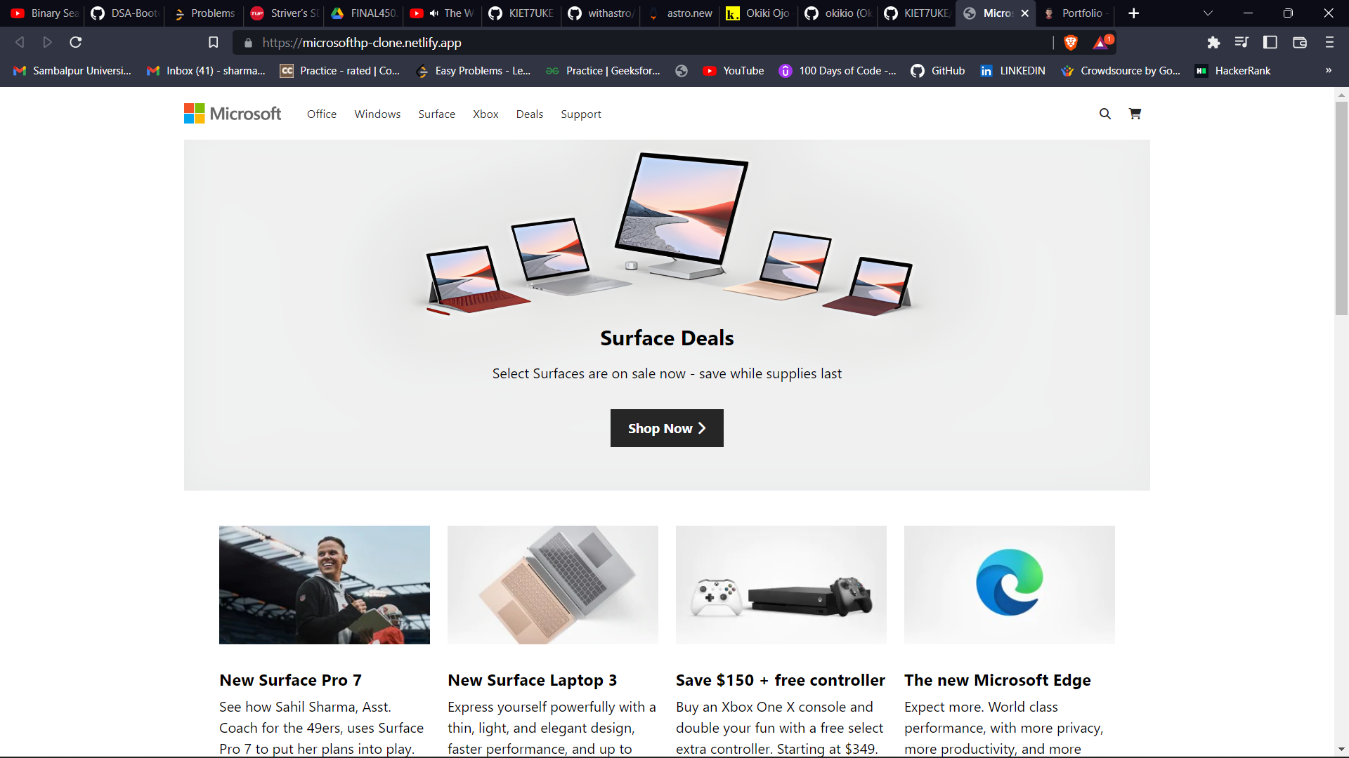 Microsoft Homepage Clone